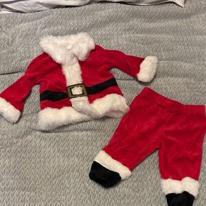 Red Santa/christmas 3-6 month old Outfit with White Fur Trim